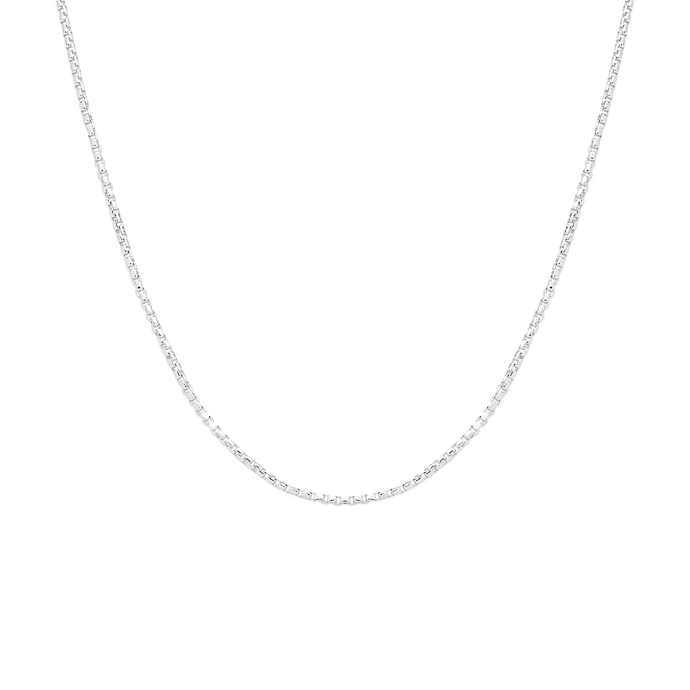 SILVER 50CM OVAL BOX CHAIN - MADE IN ITALY