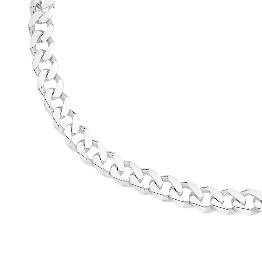 Solid silver cuban shop link chain