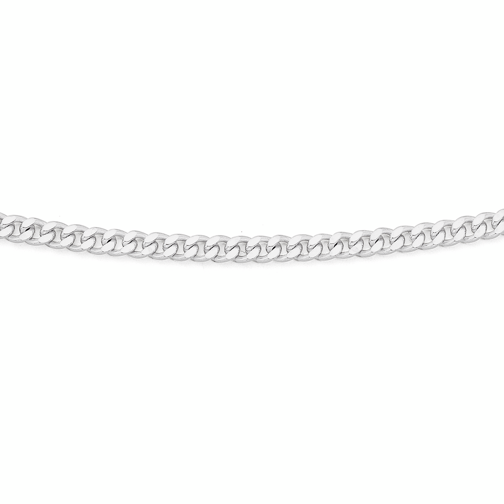 Silver 50cm Solid Curb Chain - Made In Italy