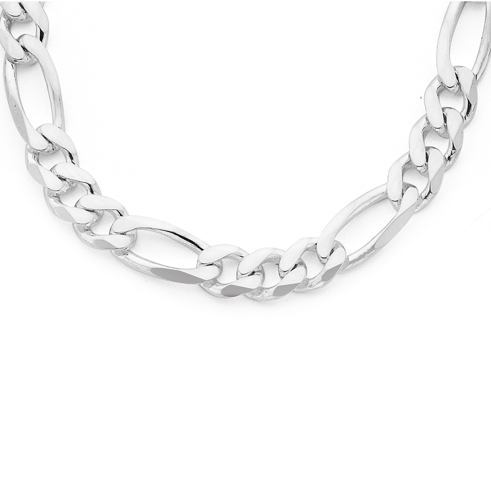 Silver 50cm Solid Figaro 3+1 Chain Prouds