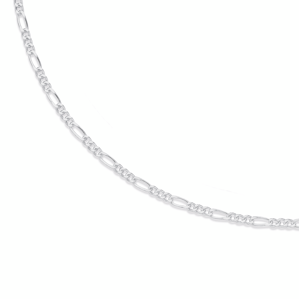 Silver 50cm Solid Figaro Chain - Made In Italy