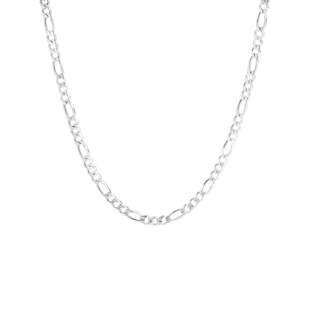 Silver 50cm Solid Figaro Chain - Made In Italy