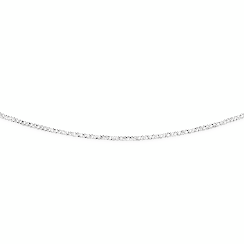 Silver 55cm Curb Chain - Made In Italy