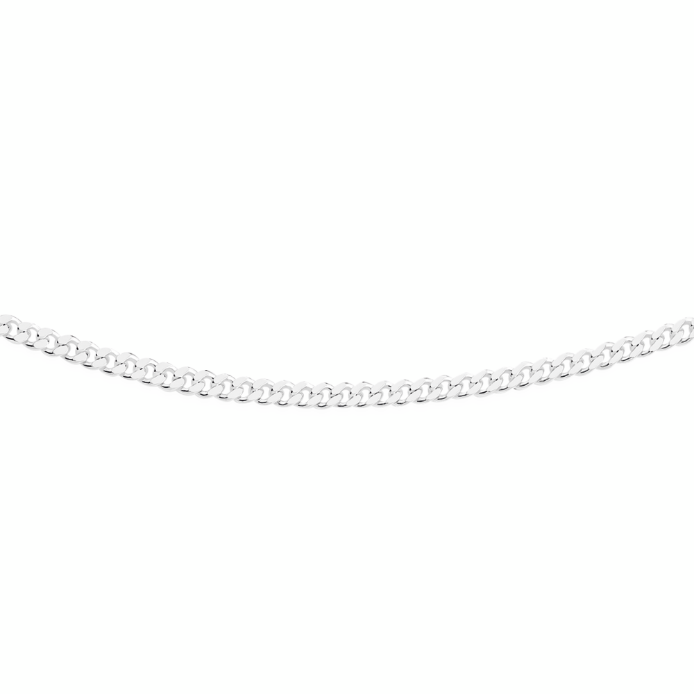 Silver 55cm Curb Chain - Made In Italy