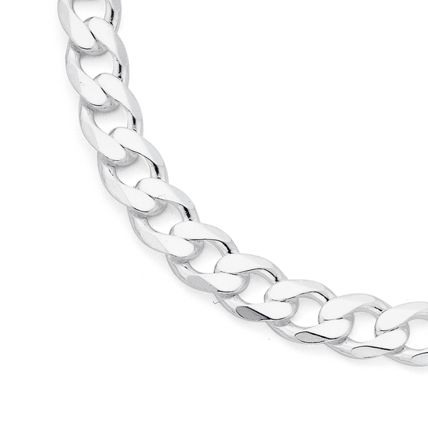 Silver 55cm Flat Dia Cut Curb Chain