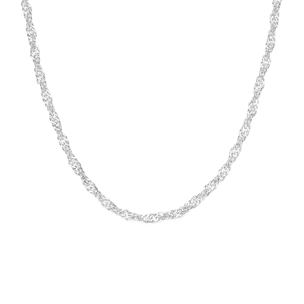 Silver 55cm Singapore Chain - Made In Italy