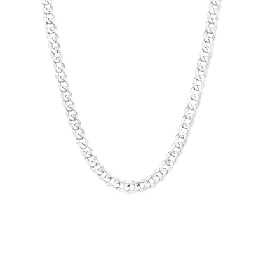 SILVER 55CM SOLID CONCAVE CURB CHAIN