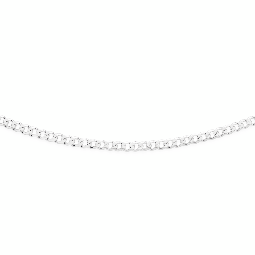 Silver 55cm Solid Curb Chain - Made In Italy