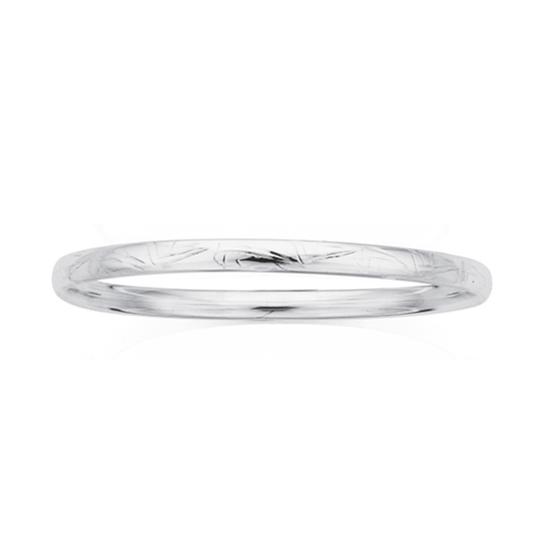 Silver 5X65mm Engraved Hollow Bangle