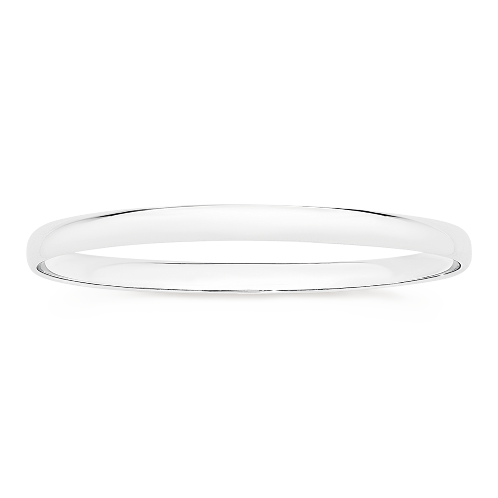 Silver 5x65mm Solid Comfort Fit Bangle