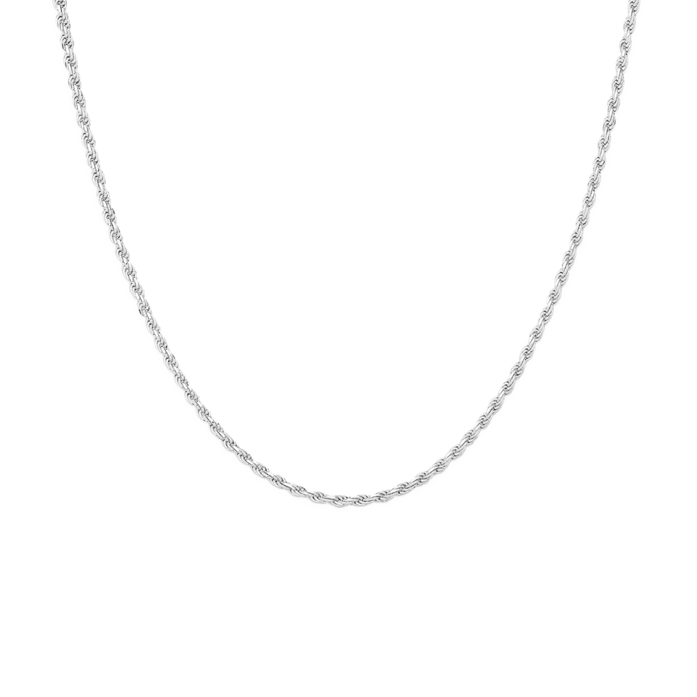 Silver 60cm Rope Chain - Made In Italy