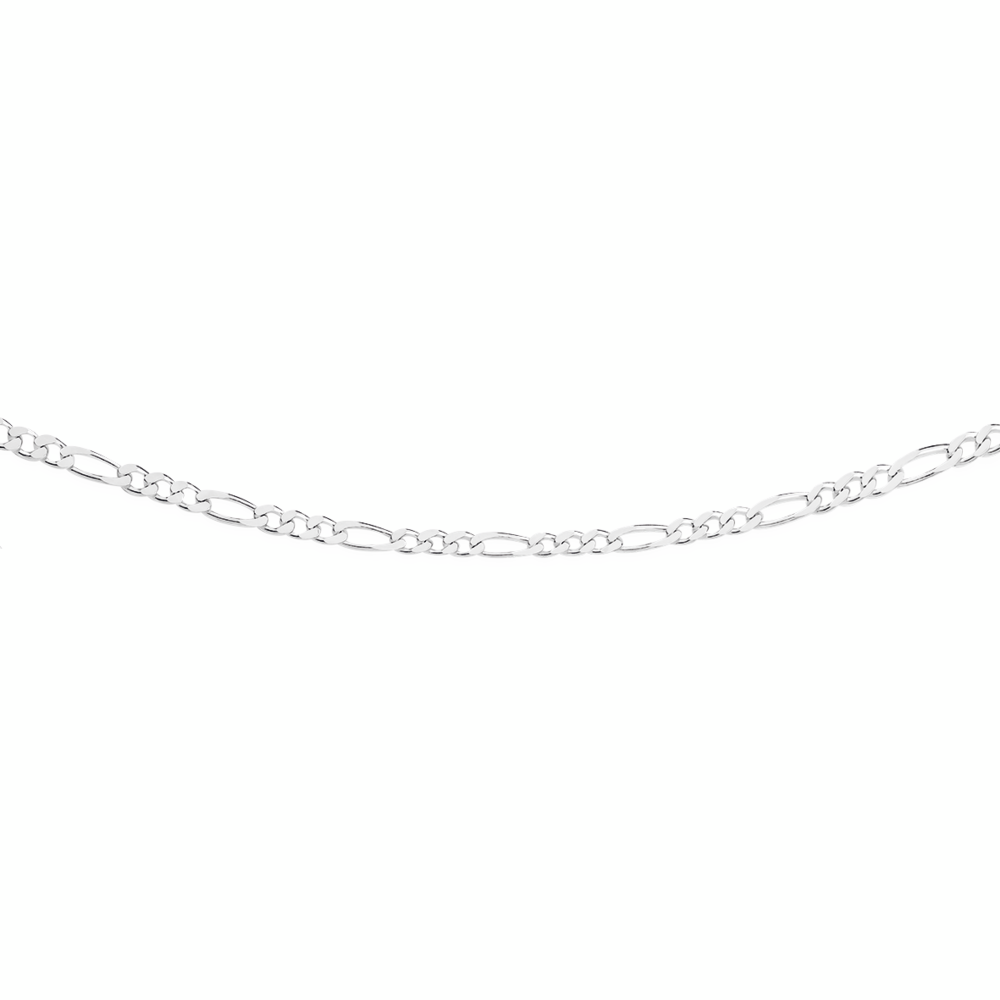 Silver 60cm Solid Figaro Chain - Made In Italy
