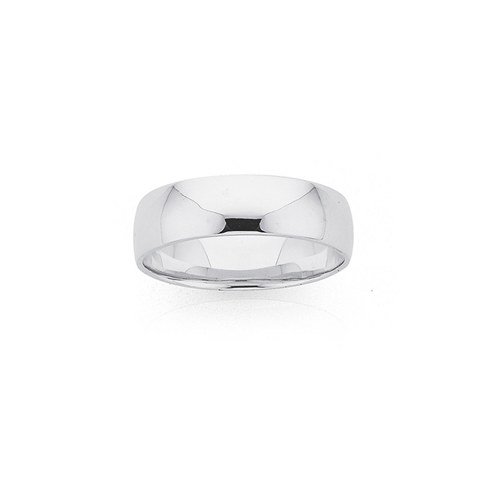 Silver 6mm Light Half Round Band