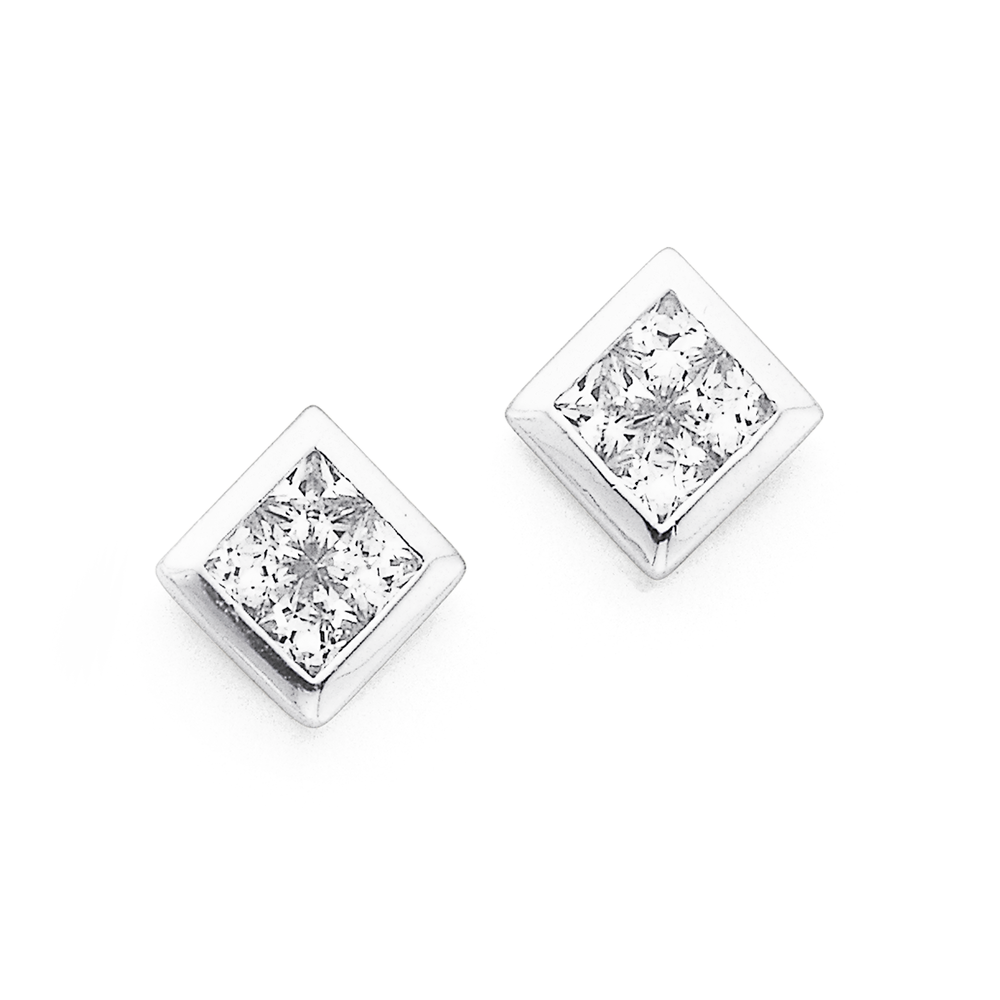Square sterling shop silver earrings
