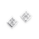 Silver 6mm Square Cubic Zirconia Stud Earrings