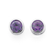 Silver 6mm Violet Cubic Zirconia Stud Earrings
