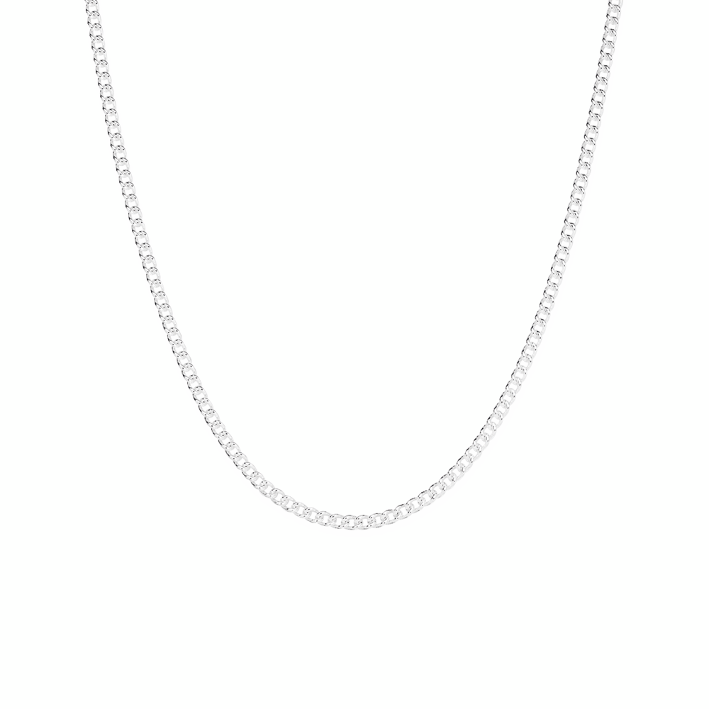Silver 70cm Curb Chain - Made In Italy