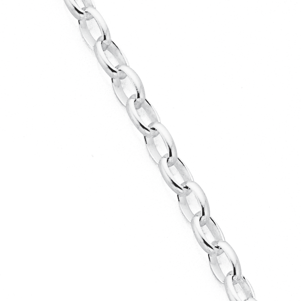 Silver 70cm Oval Solid Belcher Chain