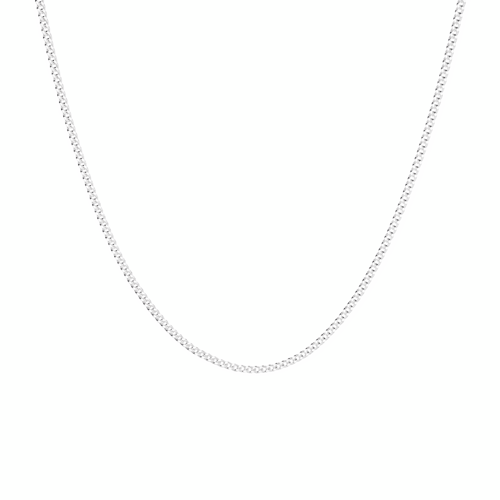 Silver 70cm Solid Dia-Cut Curb Chain - Made In Italy