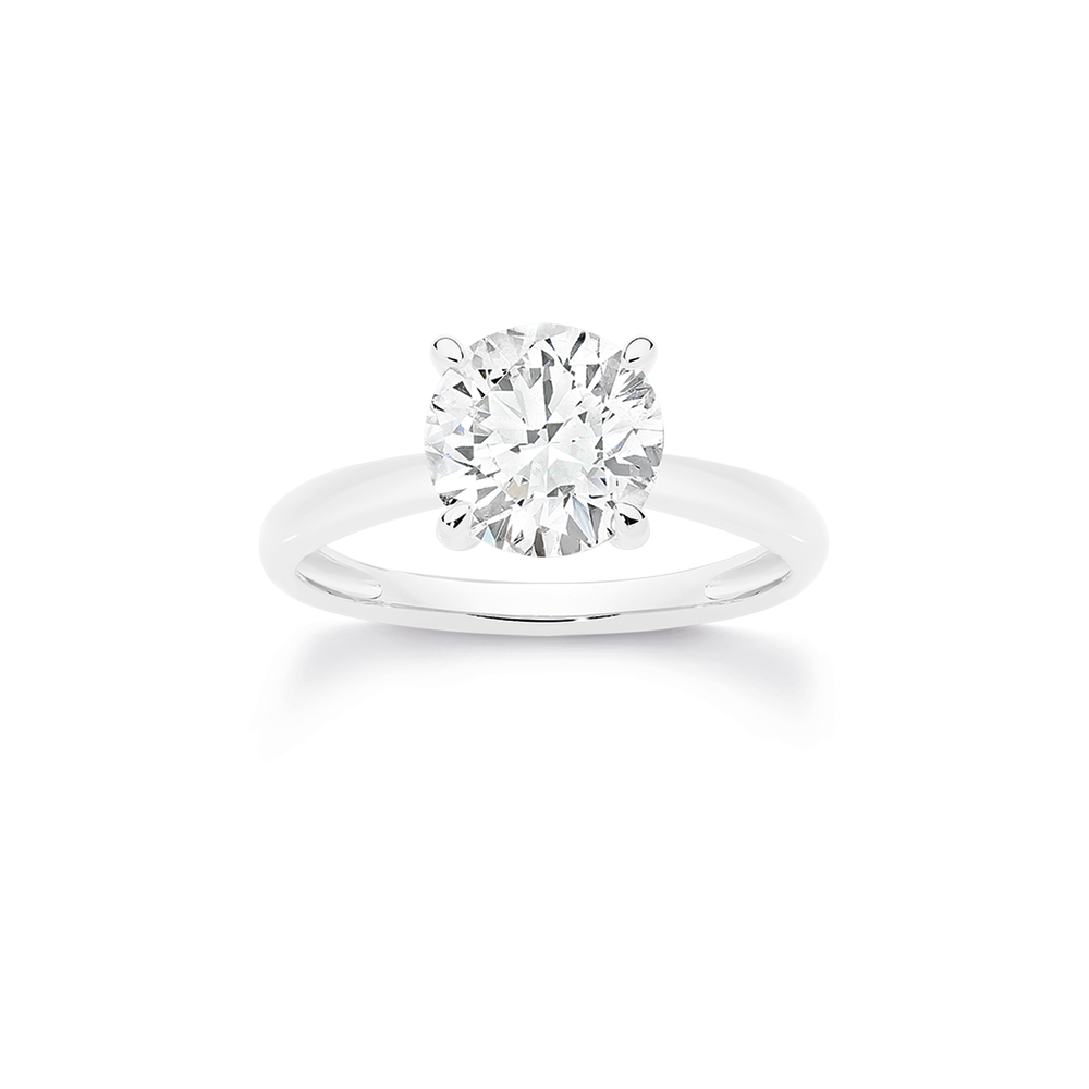 Silver 8mm Round CZ Solitaire Ring