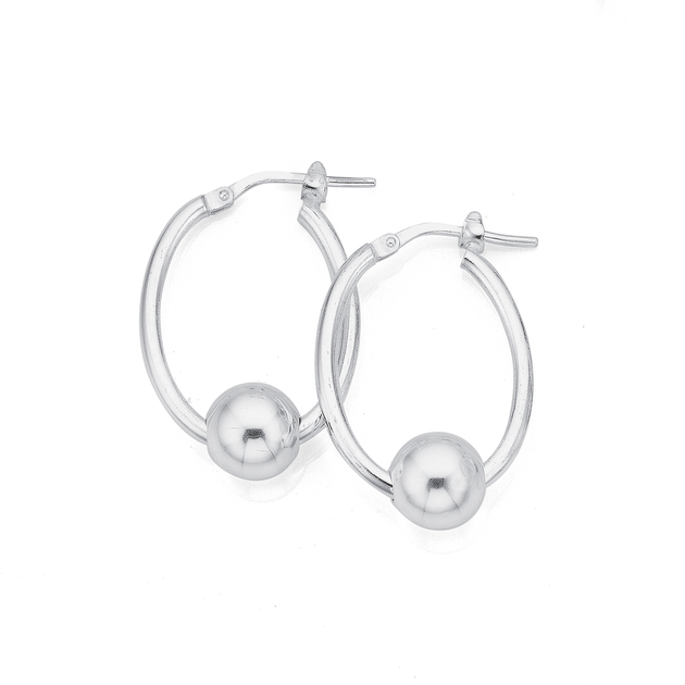 Silver Ball Hoop Earrings | Prouds