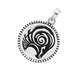 Silver Bead Edge Black Symbol Aries Zodiac Sign Pendant