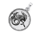 Silver Bead Edge Black Symbol Capricorn Zodiac Sign Pendant