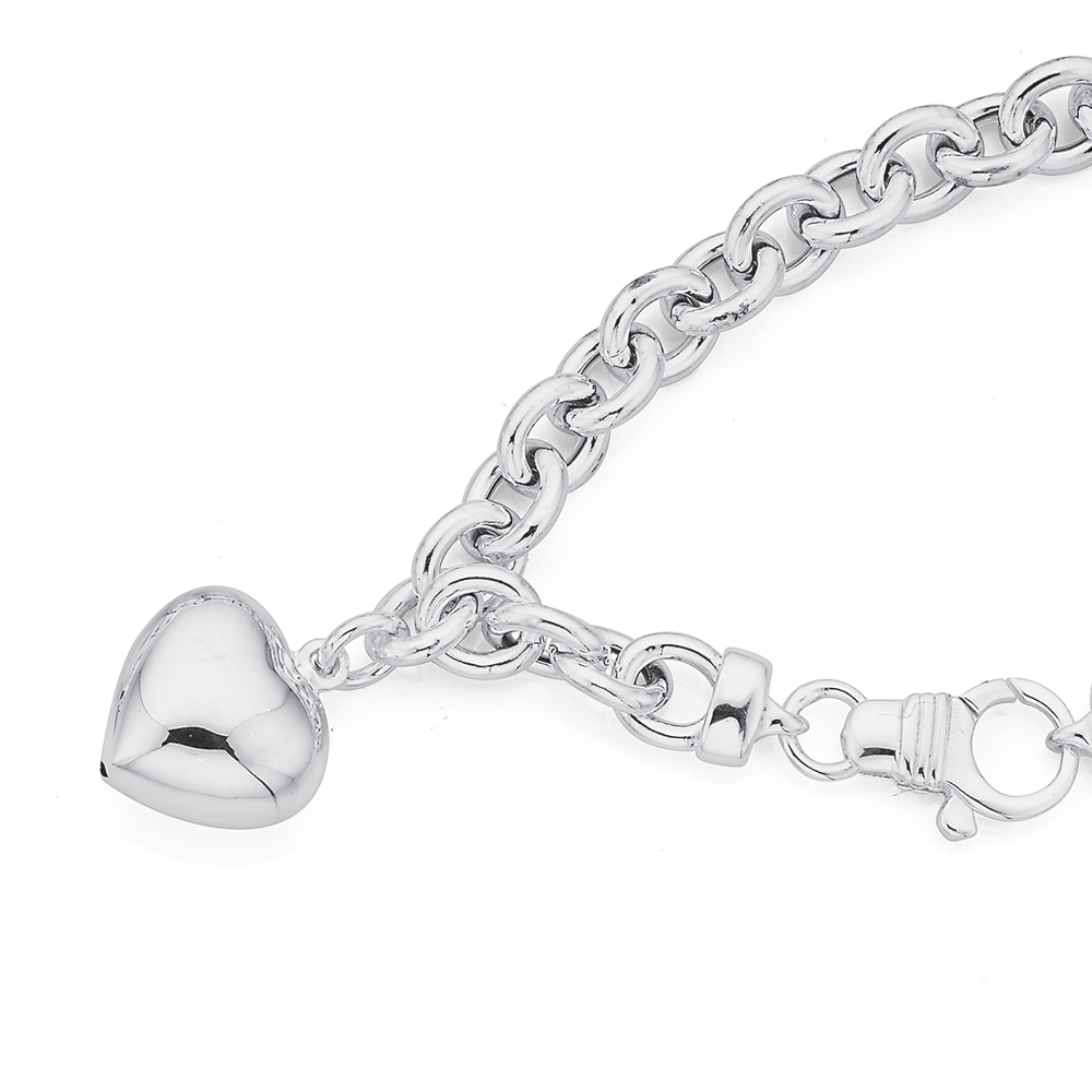 silver belcher bracelet with puff heart 1171195 154852