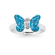 Silver Blue Crystal Childs Butterfly Ring