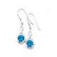 Silver Blue Cubic Zirconia Infinity Hook Earrings