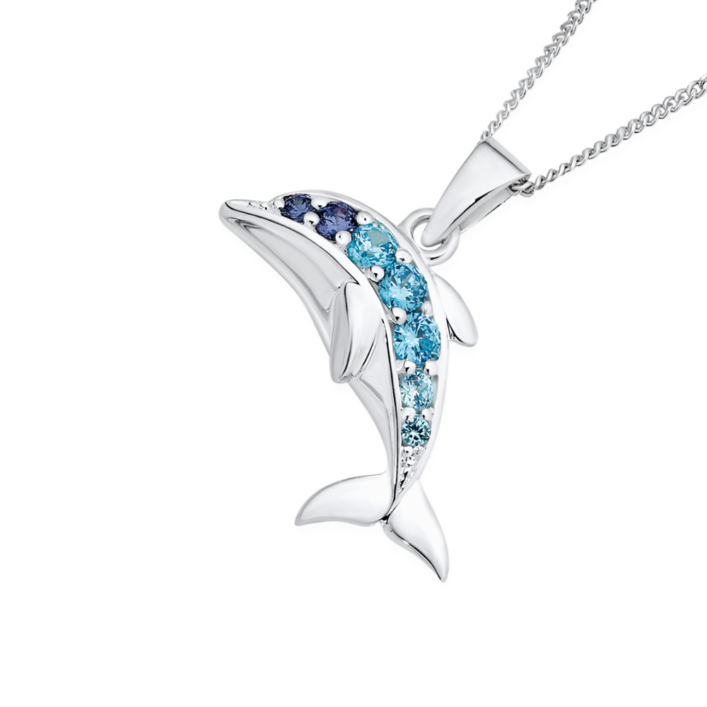 Blue cheap dolphin necklace