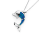 Silver Blue Sim Opal Dolphin Pendant