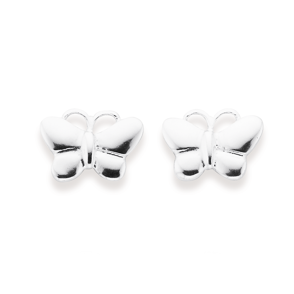 Silver butterfly sales stud earrings