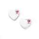 Silver Childs Pink Crystal Heart Studs