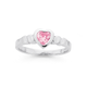 Silver Childs Pink Cubic Zirconia Heart Ring