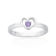 Silver Childs Violet CZ  Heart Ring