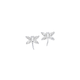Silver Cubic Zirconia Dragonfly Studs