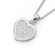Silver Cubic Zirconia Flat Heart Pendant