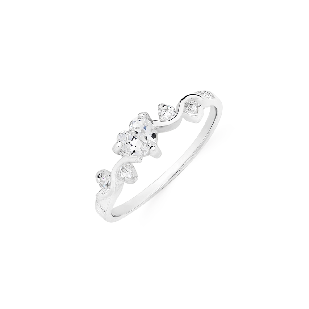 Cz shop heart ring