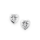Silver Cubic Zirconia Heart Studs