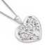 Silver Cubic Zirconia Heart Tree of Life Pendant