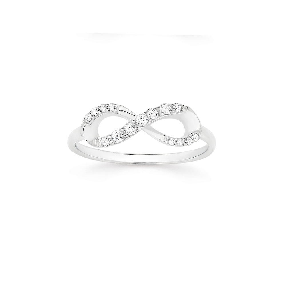 Silver Cubic Zirconia Channel Set Eternity Ring Rings Prouds The
