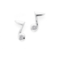 Silver Cubic Zirconia Music Note Studs