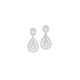 Silver Cubic Zirconia Oval & Teardrop Cluster Earrings