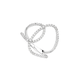 Silver Cubic Zirconia Small & Large Loop Entwined Geometrical Ring