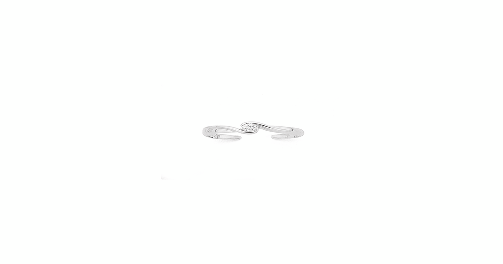 Silver Cubic Zirconia Solitaire Toe Ring in Clear | Prouds