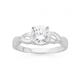 Silver Cubic Zirconia Solitaire Twist Ring