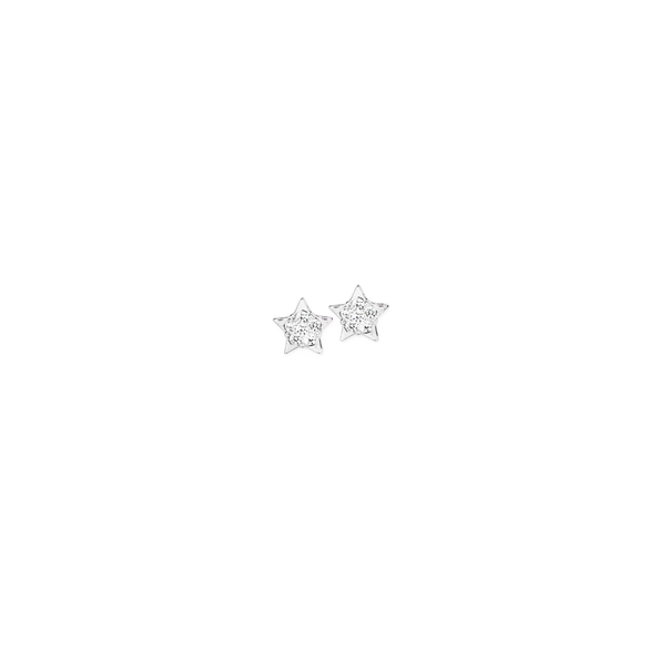Silver Cubic Zirconia Star Earrings