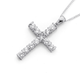 Silver Cubic Zirconia With Bars Cross