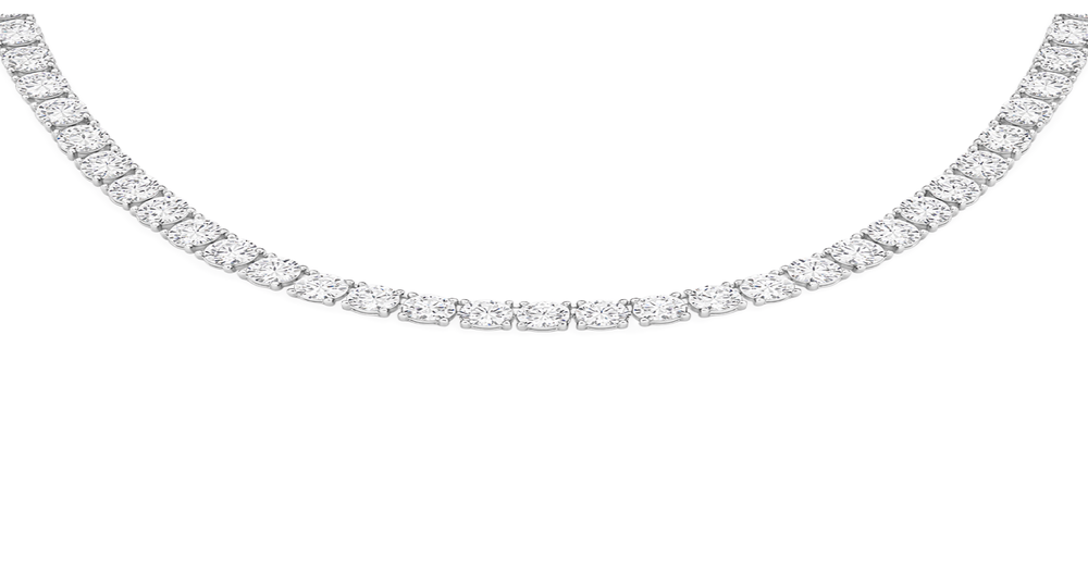 Silver CZ 43cm Tennis Necklace
